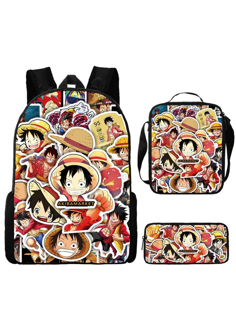 One Piece Backpack Primary And Secondary School Bags One Piece Backpack Cartoon School Bag Three-piece Set