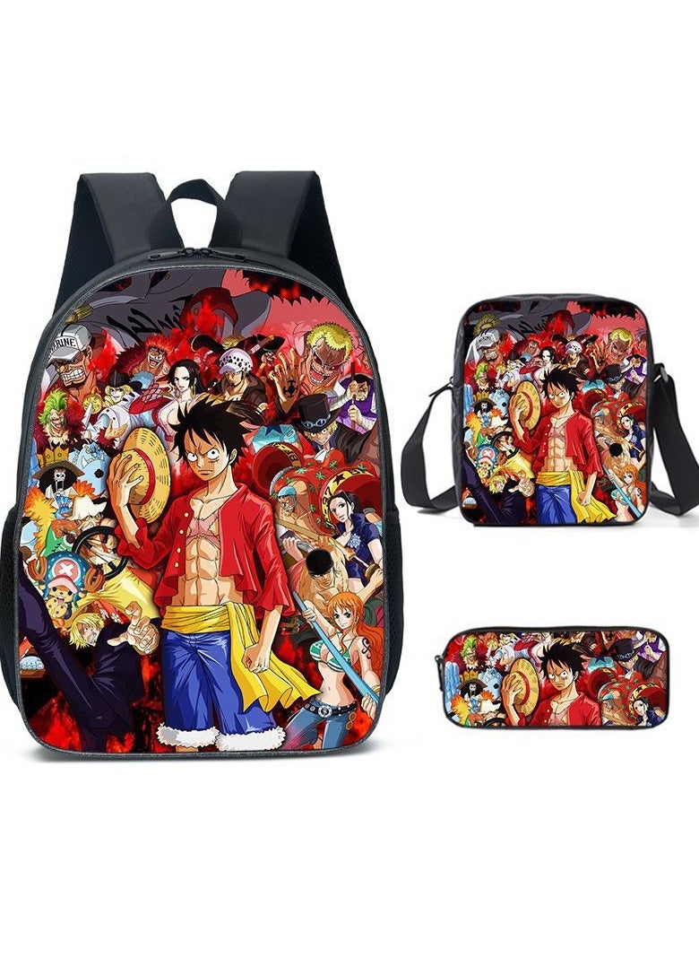 One Piece Backpack Primary And Secondary School Bags One Piece Backpack Cartoon School Bag Three-piece Set