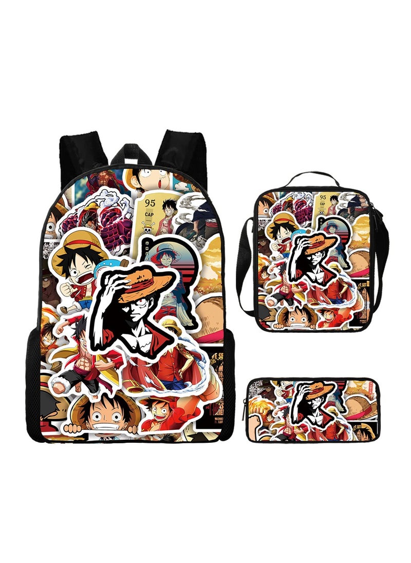 One Piece Backpack Primary And Secondary School Bags One Piece Backpack Cartoon School Bag Three-piece Set