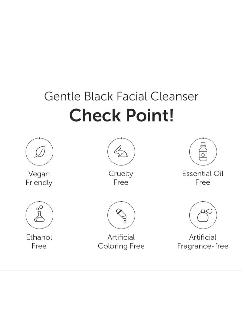 DearKlairs Gentle Black Facial Cleanser, 4.73 Fl Oz | Vegan, low pH, Hydrating Finish, 99% Fine Dust Removal, A Creamy foam cleanser, daily face wash