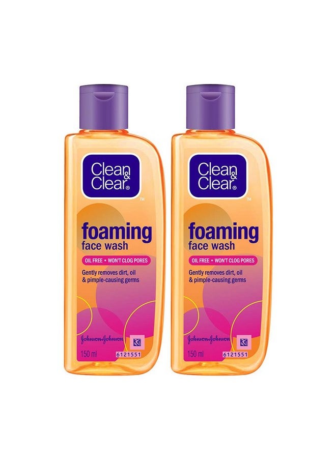 Clean & Clear Foaming Face Wash, 150ml (Pack Of 2)