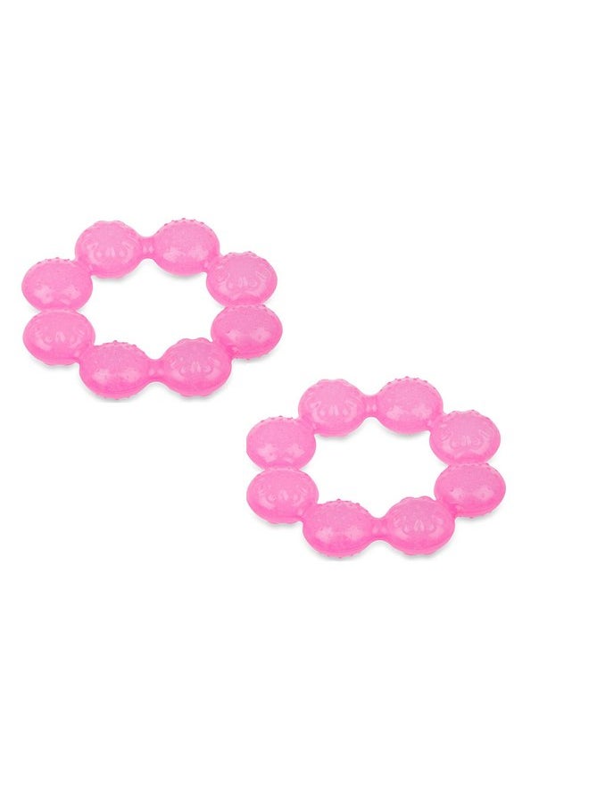 Nuby IcyBite Soother Ring Teether, 2 Count (Pink)