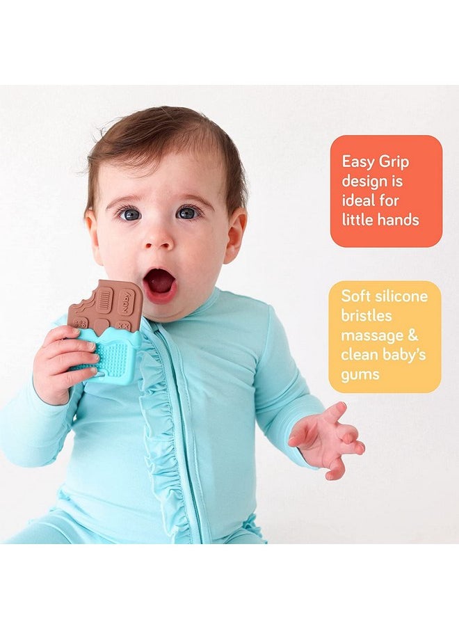 Nuby All Silicone Chocolate Chip Cookie and Chocolate Bar Teether - 3+ Months (Cookie/Chocolate)