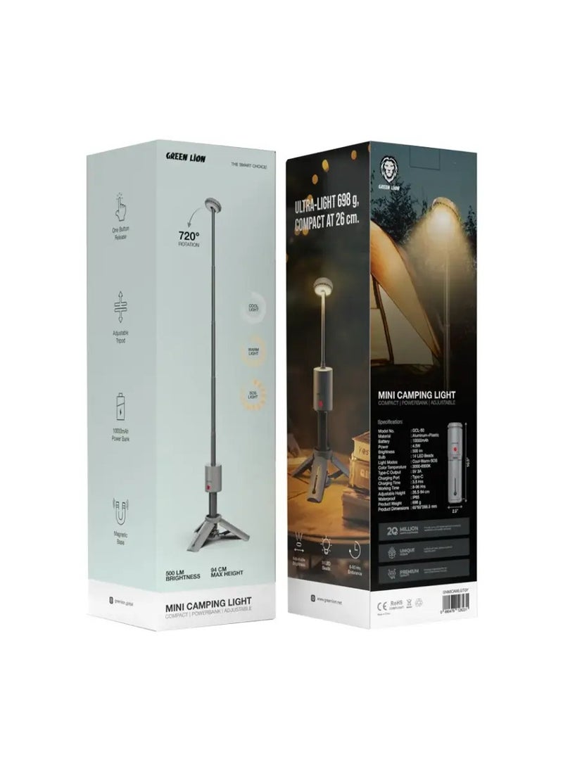 Mini Camping Light Compact / Powerbank | Adjustable / 720° rotation - Grey