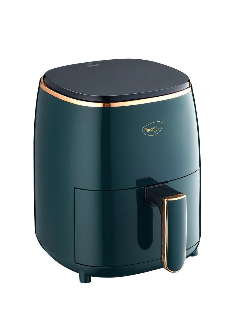 Healthifry Digital Air Fryer, 360° High Speed Air Circulation Technology 1200 W with Non-Stick 4.2 L Basket - Green