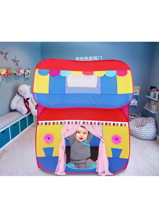 Homecute Foldable Pop Up Hut Type Kids Toys Jumbo Size Play Tent House for Boys and Girls. (Multi)