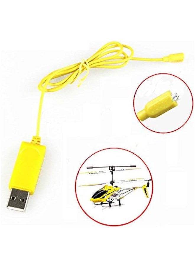 Helicopter S107 Cable Charging Parts RC S105 Charger USB Mini Helicopter The Bright Ball (Yellow, One Size)