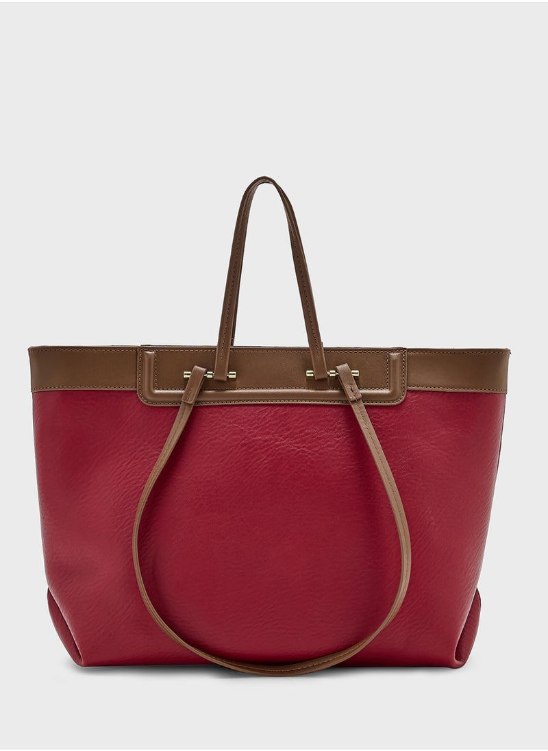 Color Block Tote Bag