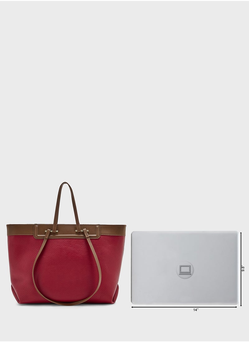 Color Block Tote Bag