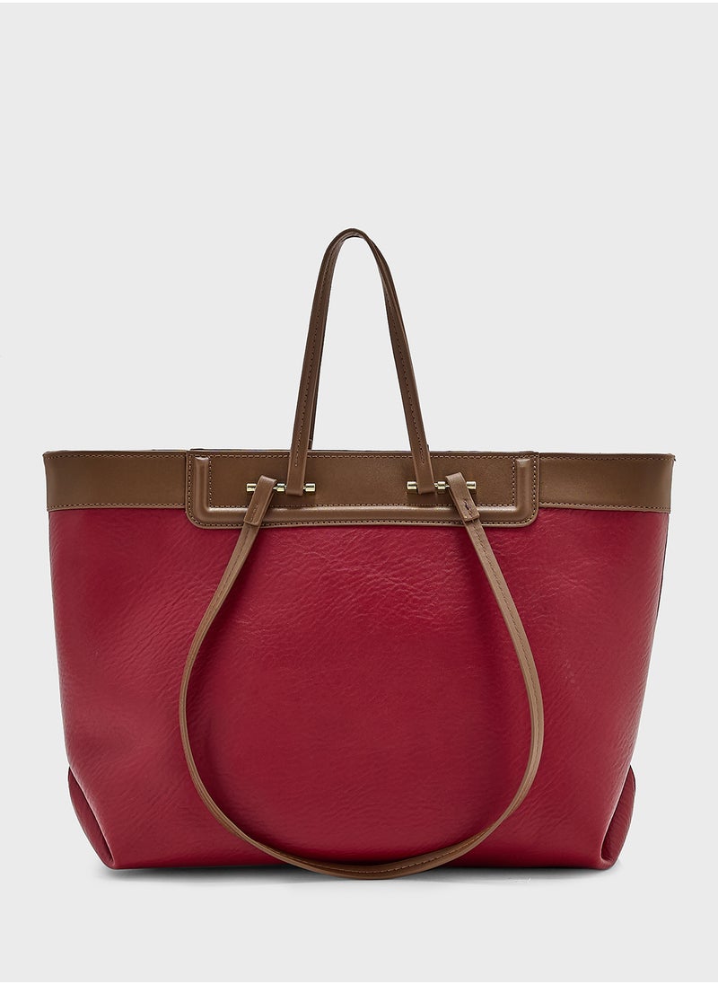 Color Block Tote Bag