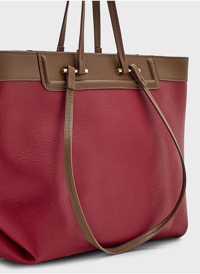 Color Block Tote Bag