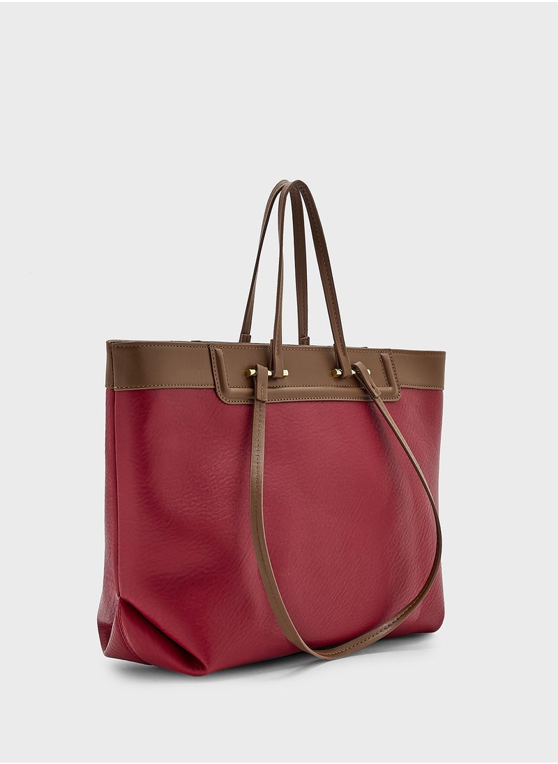 Color Block Tote Bag