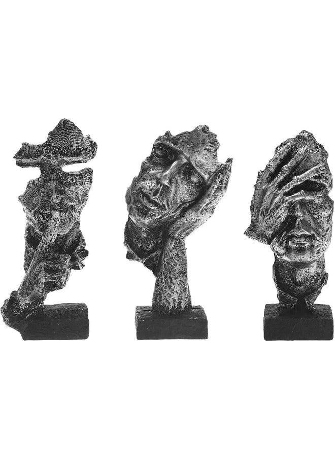 Set of Human Face Statue Resin Made Desktop Decoration