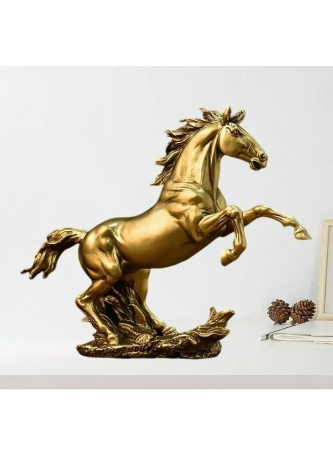 Modern Horse Statue Resin Figurine Sculpture Collections Art Crafts Decorative for Living Room Desktop Bookshelf Decoration Birthday Gift (34cm x 10cm x26cm)