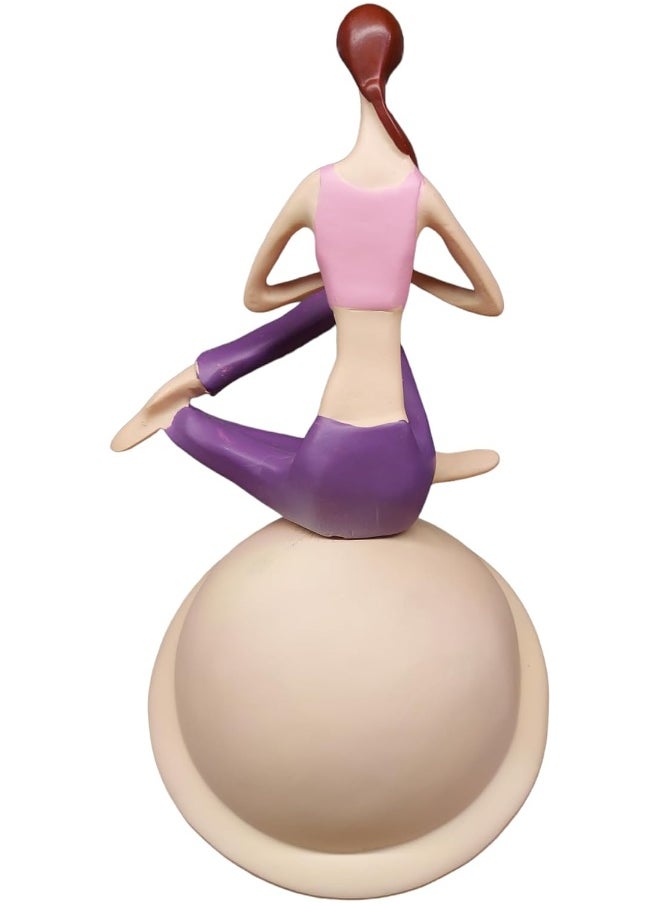 Resin Figures Sculpture Yoga Girl Ornament European Statue for Home Living Room Office Decor (C)