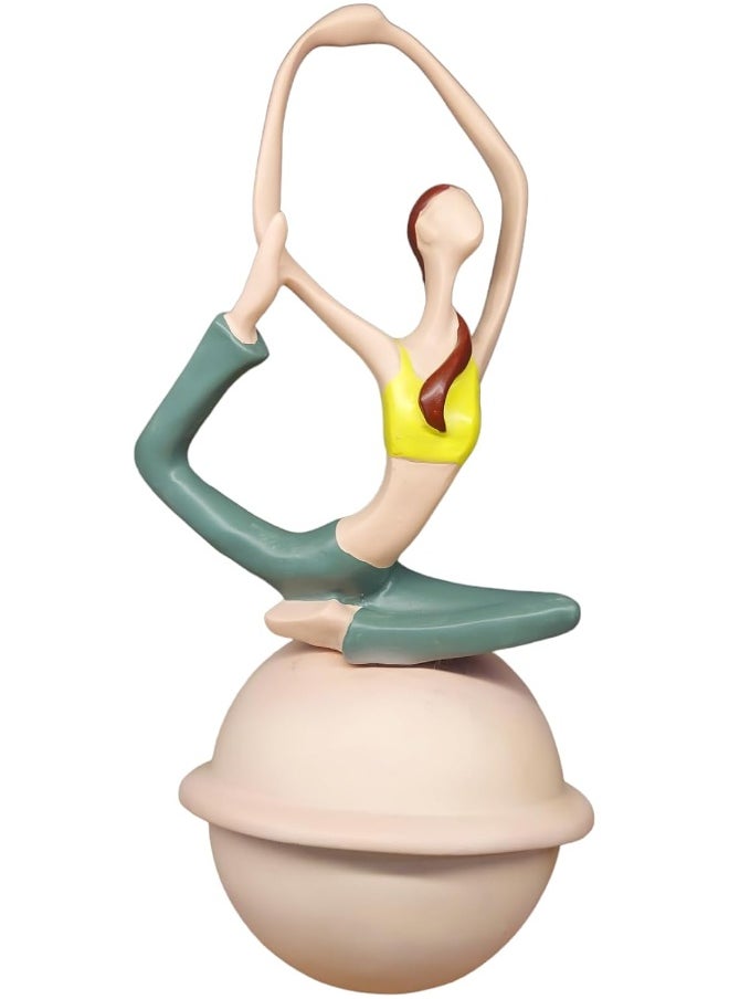 Resin Figures Sculpture Yoga Girl Ornament European Statue for Home Living Room Office Decor (B)