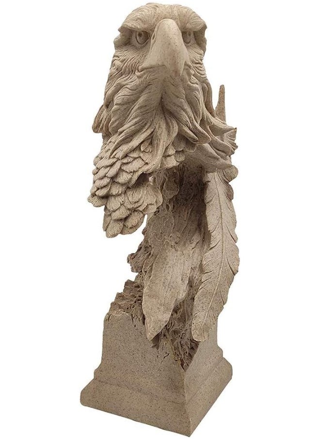 Resin Hawk Eagle Head Statue, Eagle Head Bust Home Decor For Living Room, Office (21x17x31cm)