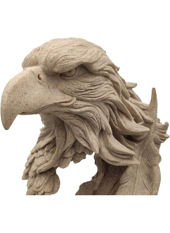 Resin Hawk Eagle Head Statue, Eagle Head Bust Home Decor For Living Room, Office (21x17x31cm)