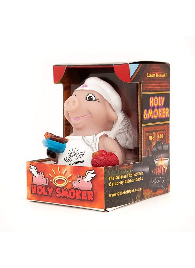 CelebriDucks Holy Smoker BBQ Pig Floating Rubber Ducks - Collectible Bath Toys Gift for Kids & Adults of All Ages - Fun, Safe, Sealed Baby Toddler Water Table, Pool, & Bathtub Toys - Made in USA