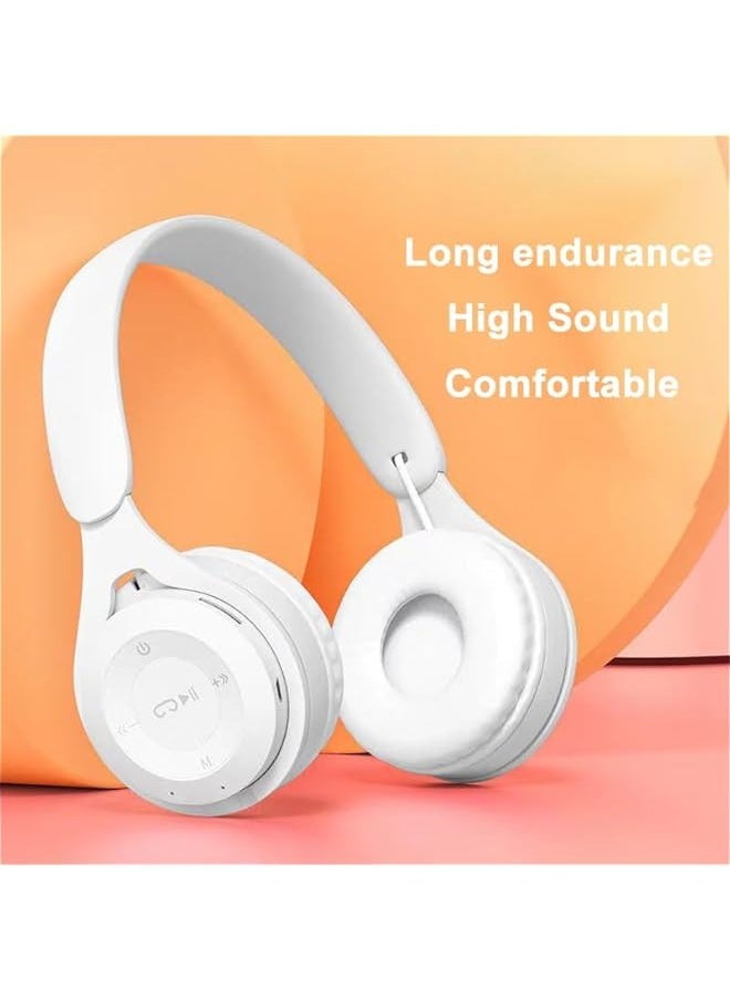 Upgraded Hybrid Noise Cancelling Headphones with Transparent Modes Wireless Bluetooth with Mic Deep Bass Soft-Earpads Hi-Fi Audio Comfortable Fit Long Playtime for Home Office Travel Over Ear White