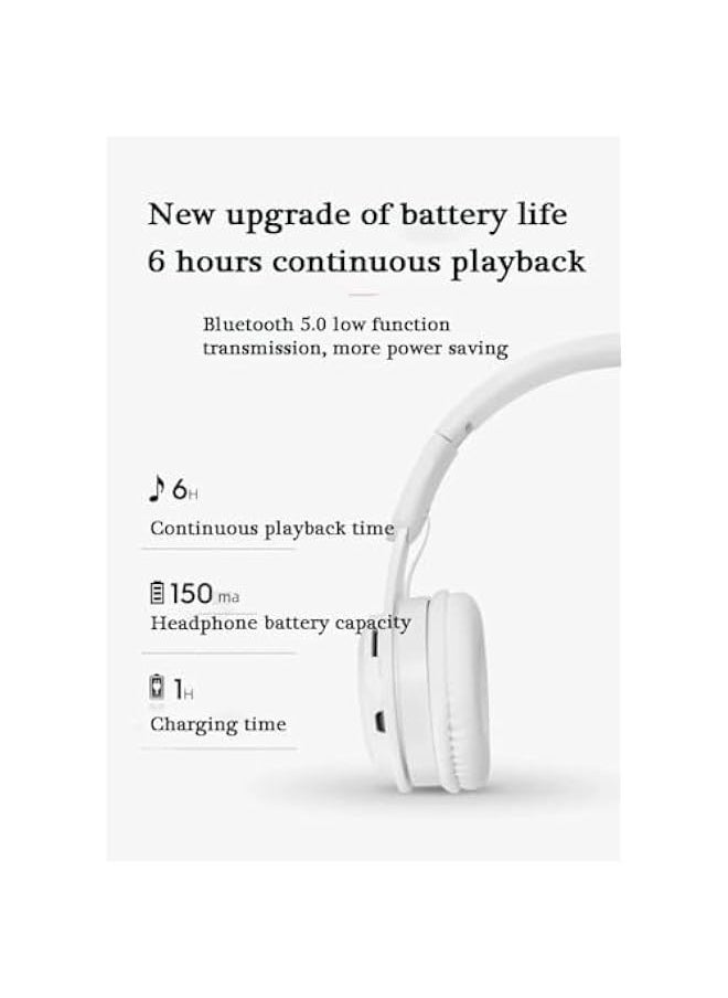 Upgraded Hybrid Noise Cancelling Headphones with Transparent Modes Wireless Bluetooth with Mic Deep Bass Soft-Earpads Hi-Fi Audio Comfortable Fit Long Playtime for Home Office Travel Over Ear White