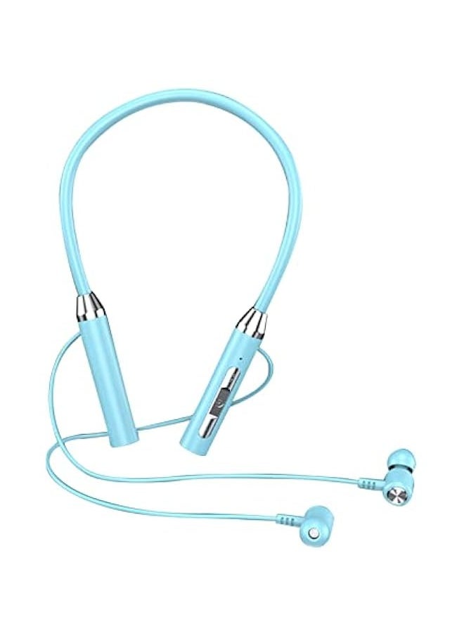 Bluetooth Neckband Headphones,Halter Neck Wireless Bluetooth Headphones, Multi-Function Sports Earbuds, Waterproof Stereo Earphones Noise Canceling Headphones for Outdoor Travel Sports (Sky Blue)