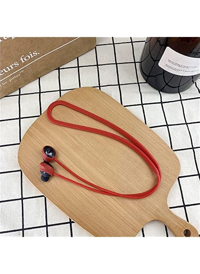 Wireless Earphones Lanyard for Samsung Galaxy Buds Pro Anti-Lost Strap Hanging Neck Rope Soft Silicone Headset Waterproof Sweatproof Sports Accessories (Red)