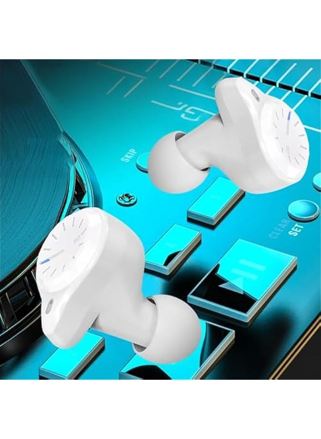 Wireless Gaming Single Earphones Esports Earphones Mini Sports 2024 Earphones in-Ear Ultra Long Battery Standby Wireless Bluetooth HiFi Smart Earphones (WH)