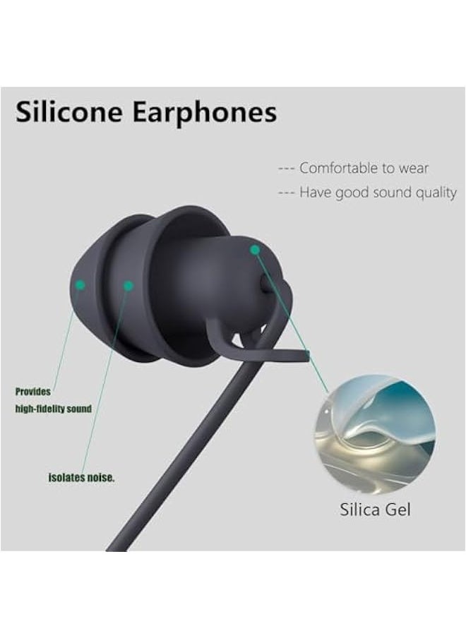 Sleeping Headphones for Side Sleepers- Black Wired In-Ear Earbuds,Type C Ultra-Light Soft Silicone,Noise-Isolating Earphone with Microphone,Ideal for Sleeping,Sports,Air Travel,Leisure Time,Meditati