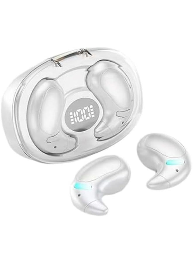 Bluetooth 5.3 Sleep Earbuds, Invisible In-Ear, IPX5 Waterproof, 6.5Hrs Playback, Type-C Fast Charging, White