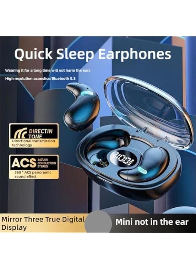 Bluetooth 5.3 Sleep Earbuds, Invisible In-Ear, IPX5 Waterproof, 6.5Hrs Playback, Type-C Fast Charging, White