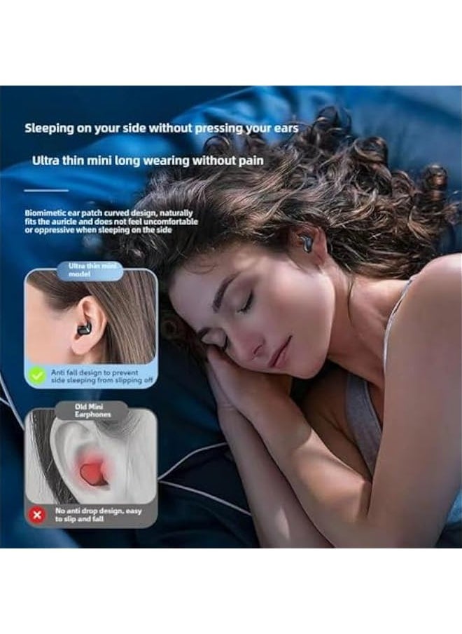 Bluetooth 5.3 Sleep Earbuds, Invisible In-Ear, IPX5 Waterproof, 6.5Hrs Playback, Type-C Fast Charging, White