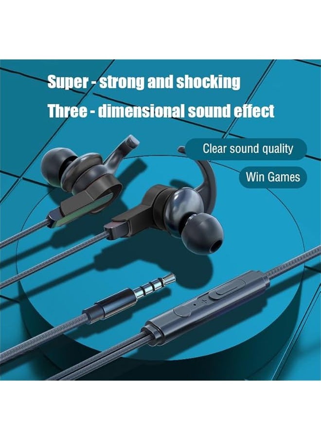 Black Wired Earbuds in-Ear Noise Isolation 3.5mm Headset HD Bass Driven Audio Lightweight Earphones with Microphone for Samsung, Computer, Compatible with All Smartphones Tablets iPod IPad MP3 Playe