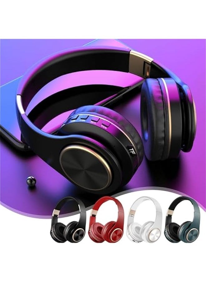 Wireless Bluetooth Headset Bluetooth 5.0 Mobile Game Music Sports Headphones, Noise Cancelling, Foldable Lightweight Headset with Bass, HiFi Stereo Sound for Travel Work Cellphone