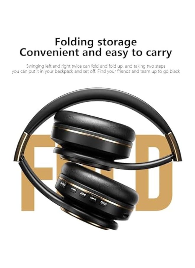 Wireless Bluetooth Headset Bluetooth 5.0 Mobile Game Music Sports Headphones, Noise Cancelling, Foldable Lightweight Headset with Bass, HiFi Stereo Sound for Travel Work Cellphone