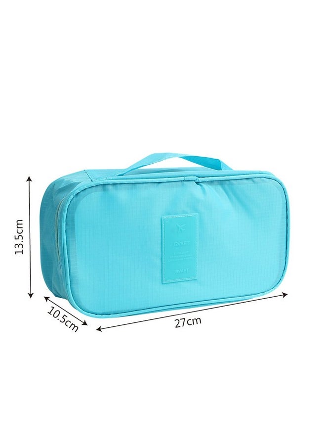 House of Quirk Portable Multifunctional Underwear Socks Bra Organizer Travel Case Storage Bag Bucket Packing Cosmetic Bag - Sky Blue