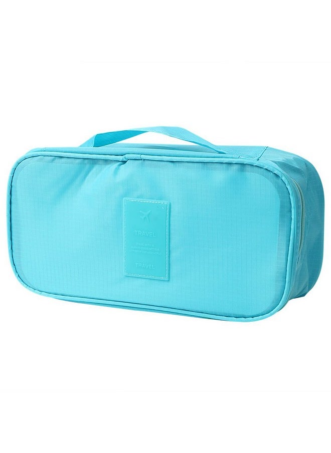 House of Quirk Portable Multifunctional Underwear Socks Bra Organizer Travel Case Storage Bag Bucket Packing Cosmetic Bag - Sky Blue