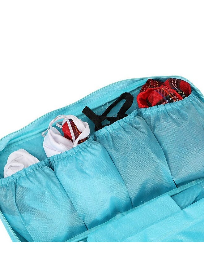 House of Quirk Portable Multifunctional Underwear Socks Bra Organizer Travel Case Storage Bag Bucket Packing Cosmetic Bag - Sky Blue