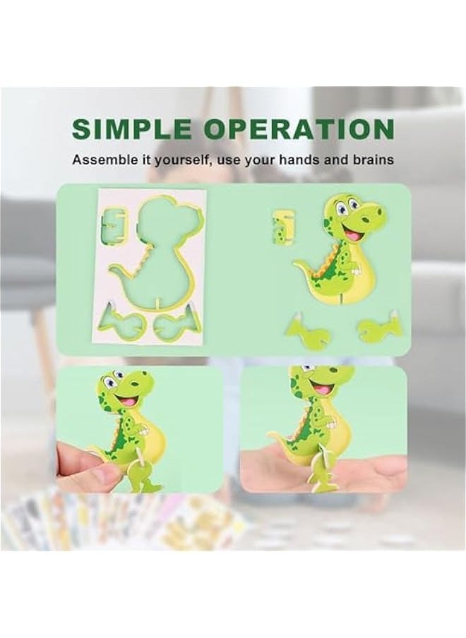 3D Cartoon Puzzle for Kids, Educational 3D Cartoon Puzzle, Ally Pocket Educational 3D Cartoon Puzzle, Children Puzzle Toys (Dinosaur)