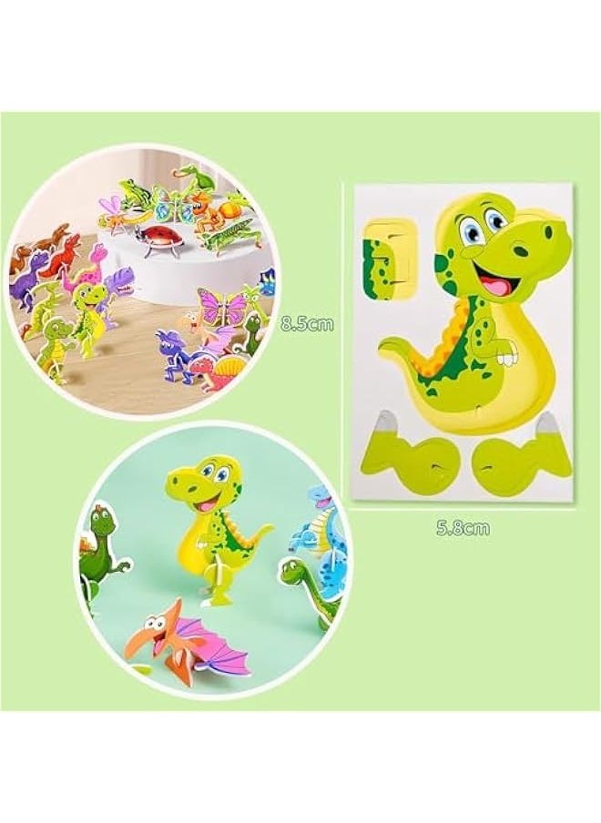 3D Cartoon Puzzle for Kids, Educational 3D Cartoon Puzzle, Ally Pocket Educational 3D Cartoon Puzzle, Children Puzzle Toys (Dinosaur)