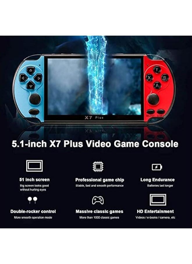 Handheld Game Console - Retro Games Console, 5.1 Inch Dual Joystick Multiple Games, Portable Game Machine Built in Classic Games Best Kids and Adult