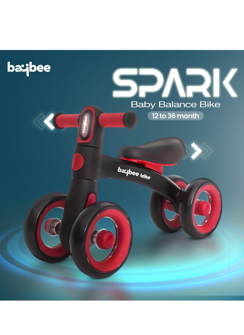 Kids Balance Bike Tricycles for Kids, 4 Wheels Toddlers Bike Ride on Toy with Widened EVA Wheels u0026 Led Light Indoor Outdoor Play Baby Balance Cycle for Kids 12 to 24 Months Boys Girls Black