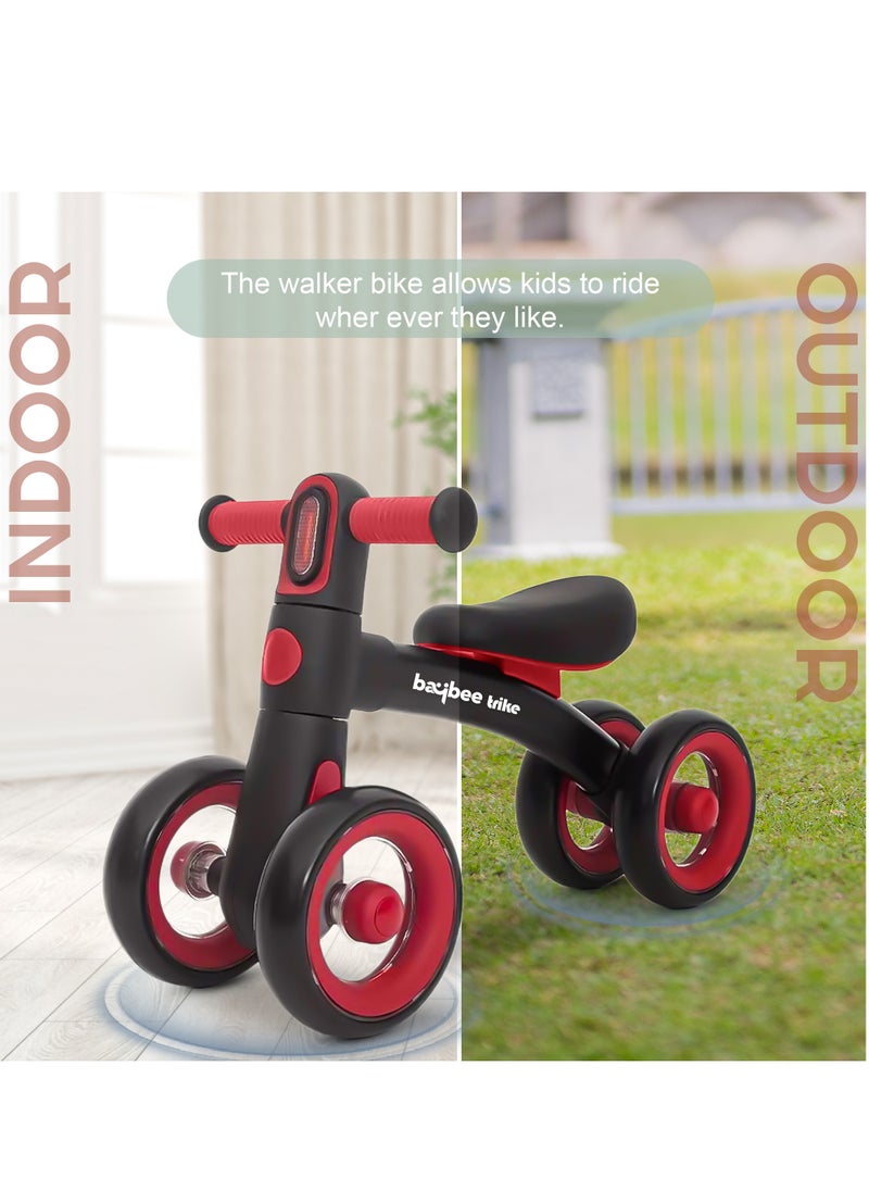 Kids Balance Bike Tricycles for Kids, 4 Wheels Toddlers Bike Ride on Toy with Widened EVA Wheels u0026 Led Light Indoor Outdoor Play Baby Balance Cycle for Kids 12 to 24 Months Boys Girls Black