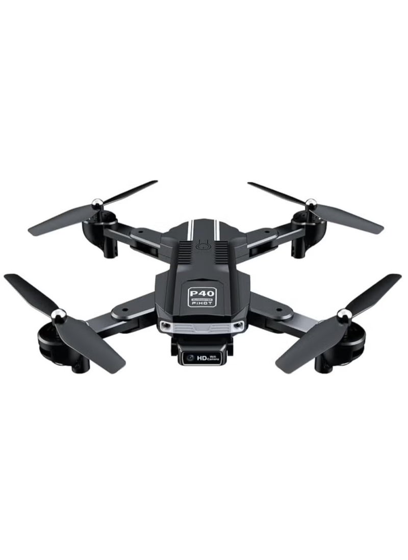 P40 Drone with Dual Camera – Remote Camera Mode Adjustment, Visual Positioning System, 4K HD Aerial Photography, Foldable & Portable Design, Includes Travel Suitcase, Ideal for Vlogging, Aerial Shots, and Outdoor Exploration