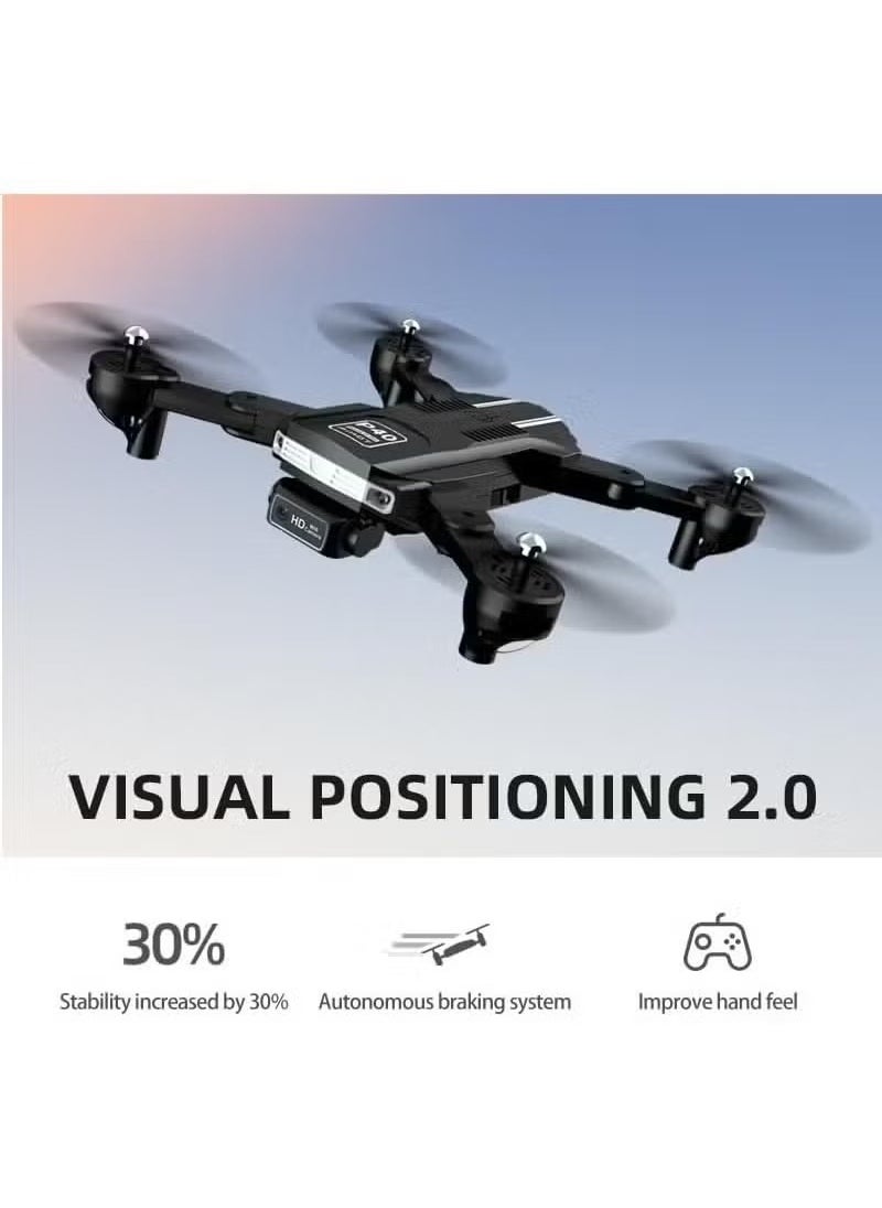 P40 Drone with Dual Camera – Remote Camera Mode Adjustment, Visual Positioning System, 4K HD Aerial Photography, Foldable & Portable Design, Includes Travel Suitcase, Ideal for Vlogging, Aerial Shots, and Outdoor Exploration