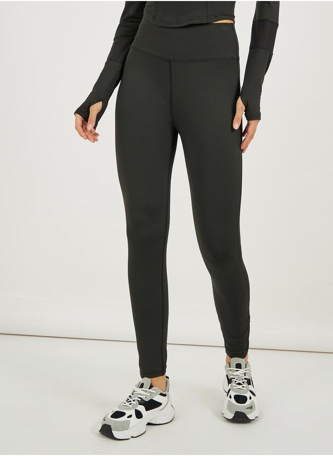 Reflective Stripe Half Zip Up Top & Leggings Set