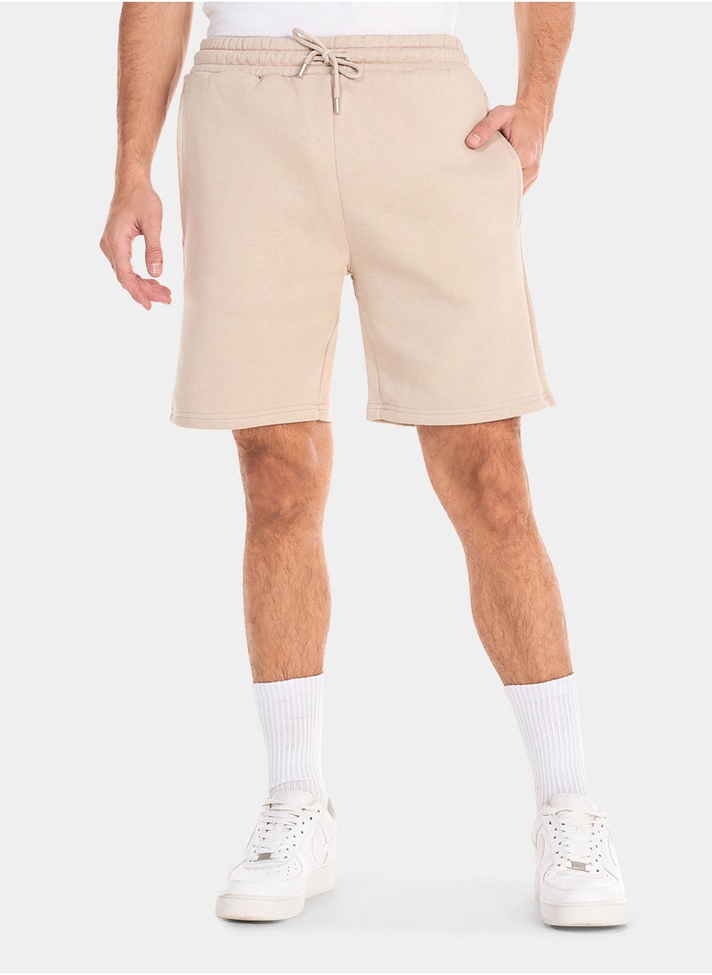 WISHWIND Unisex Casual Drawstring Comfort Lounge Shorts - Beige