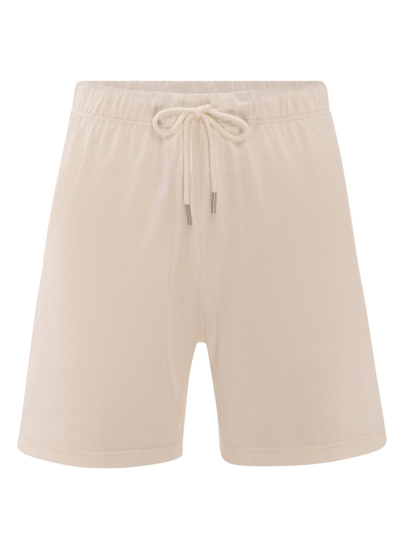 WISHWIND Unisex Casual Drawstring Comfort Lounge Shorts - Beige