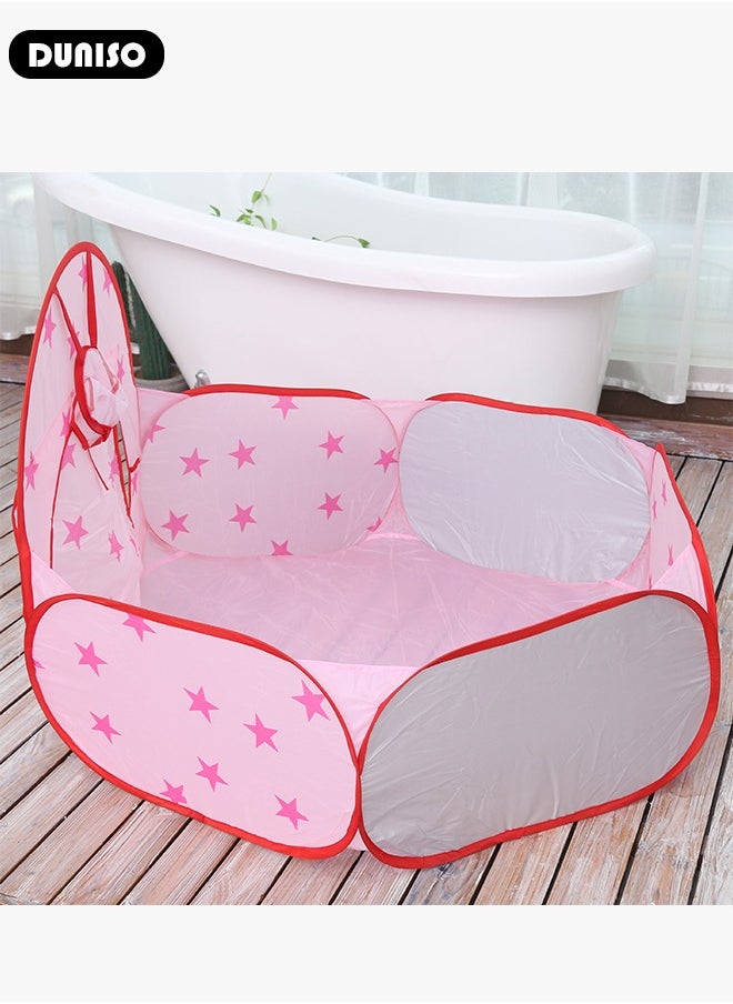 Foldable Play Tent, 3 in 1 Starry Sky Play Tent for Kids, Combo Play Toy Tent with Crawl Tunnel and Ball Pit, Stars Themed Playhouse Indoor Outdoor Games Party Children Pop Up Foldable Tent Birthday Toy for Boys Girls Baby, Ideal Gift in Holiday & Birthday