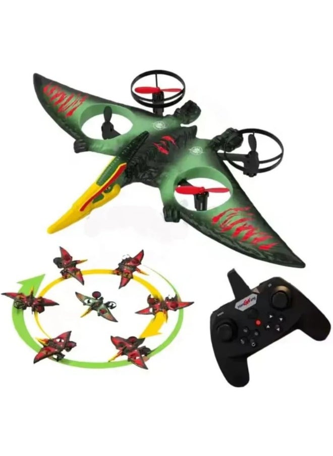 Remote Control Pterodactyl Drone – 360° Stunt Rotation, LED Lights, 2.4GHz Controller, and Rechargeable RC Flying Dinosaur for Indoor & Outdoor Fun